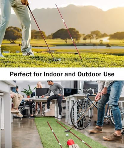 2 Pack Collapsible Golf Alignment Sticks, Upgraded Durable Aluminum Joint Golf Swing Training Sticks for Aiming and Putting