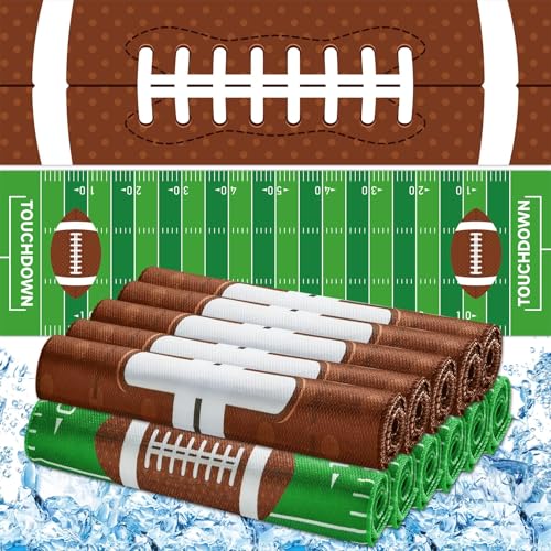 30Pcs Football Cooling Towels for Neck and Face 40 x 12 Inch Football Sports Team Gifts Workout Ice Towel for Gym Sweat Microfiber Breathable Chilly Bulk Neck Wraps for Athletes Camping Travel Yoga - style: Football