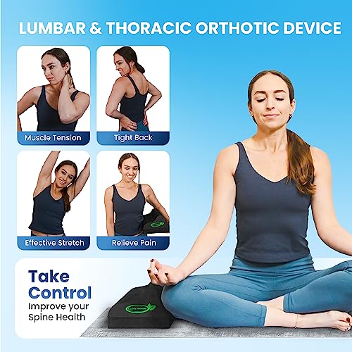 Lumbar Traction Block, Chiropractic Back Stretcher for Pain Relief, Lumbar Decompression, Lumbar Lordosis & Thoracic Kyphosis Correction