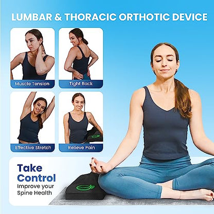 Lumbar Traction Block, Chiropractic Back Stretcher for Pain Relief, Lumbar Decompression, Lumbar Lordosis & Thoracic Kyphosis Correction
