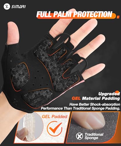 SIMARI Gel Pad Cycling Gloves with Shock-Absorbing/Grip/Breathable, Workout Bike Gloves for Men Women Biking, Mountain Biking, Fitness, Gym Exercise, Weight Lifting Training, Yoga, Pilates