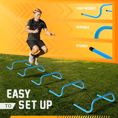Yes4All Agility Speed Training Agility Hurdles for Athletes - 5 Pack - Speed and Agility Training Equipment for Soccer Basketball Football Hurdle Training