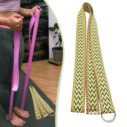 Yoga Strap Workout Band 72.05inch Full Body Workout Strong assisted Stretching Strap with Buckle for Exercise Training - color: coffee