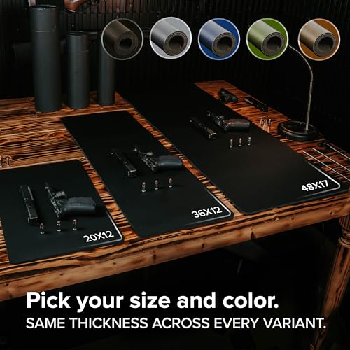 Premium Gun Cleaning Mat (3 Sizes) - 2X Thicker, Oil and Solvent Resistant - Non Slip, Perfect Gun Mat for Cleaning - (Handgun, Rifle and XL Firearms)