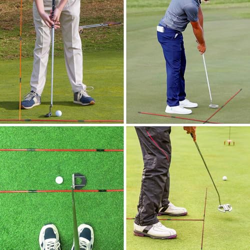 Golf Alignment Sticks 3 Pack – 48" Training Rods for Swing Plane & Posture, Portable Alignment Aid Practice Equipment for Backyard or Driving Range -Fix Your Slice with Visual Swing