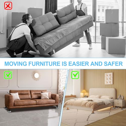 New Upgrade Furniture Movers Sliders - Multi-Surface Furniture Sliders - size: 4.3in 8+8Pack