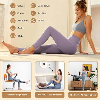 Adjustable Hamstring Stretcher for Knee Extension & Pain Relief – Multifunctional Leg, Calf, Hip & Lower Back Stretcher Device, Decompression & Physical Exercise Equipment for Flexibility & Workout