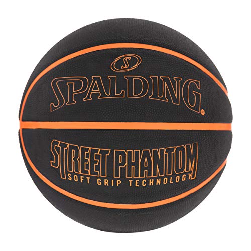 Spalding Outdoor Rubber Basketballs | Performance Rubber Cover Designed for Outdoor Play | Multiple Sizes & Colors - color: Street Phantom - Neon Orange/Black, size: Size 7, 29.5"
