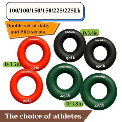 Hand Exerciser - PROFESSIONAL GRADE, Set or Single, Different Sizes. Visit to see more! Bague classique en silicone parfaite pour améliorer la force, la puissance et la vitesse dans les poignets. - size: 8 Set - 100-100-150-150-225-225 lb
