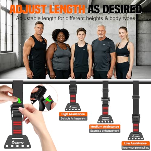 Adjustable Pull Up Assistance Band, Heavy Duty Assisted Pull Up Bands Support 375lbs, Upgrade Pull Up Bar Resistance Band for Assist Pullup Home Gym Strength Training