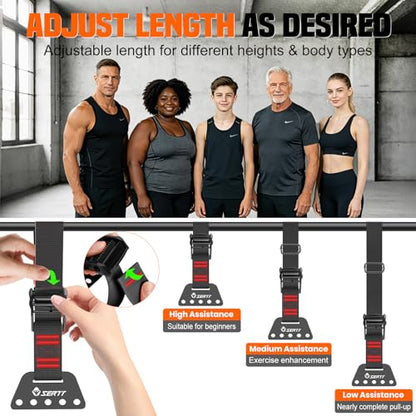 Adjustable Pull Up Assistance Band, Heavy Duty Assisted Pull Up Bands Support 375lbs, Upgrade Pull Up Bar Resistance Band for Assist Pullup Home Gym Strength Training