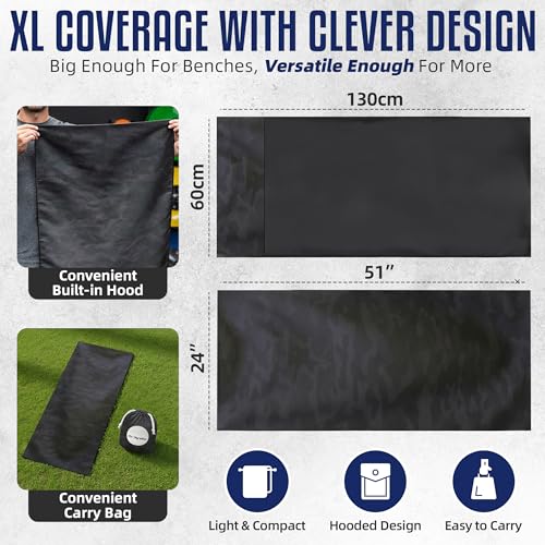 Hooded Microfiber Gym Towel – Highly Absorbent Car Seat Towel with Carry Bag – Double-Sided Sweat Towel, Reversible, Quick Dry & Sand-Resistant Fabric, Camouflage, 130 x 60cm