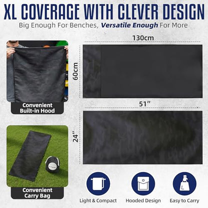 Hooded Microfiber Gym Towel – Highly Absorbent Car Seat Towel with Carry Bag – Double-Sided Sweat Towel, Reversible, Quick Dry & Sand-Resistant Fabric, Camouflage, 130 x 60cm