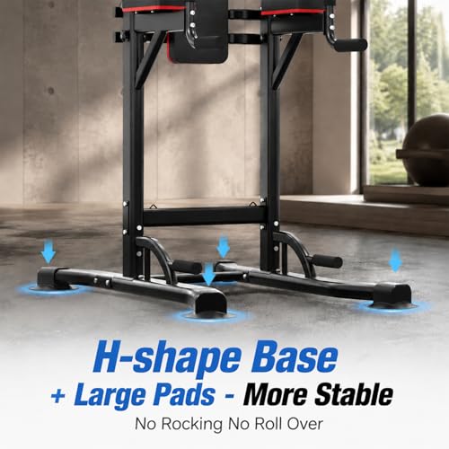 Pull Up Bar, Multifunction Power Tower Dip Bar Station Home Gym Strength Training Workout Equipment for Pull-up Push-up Dips