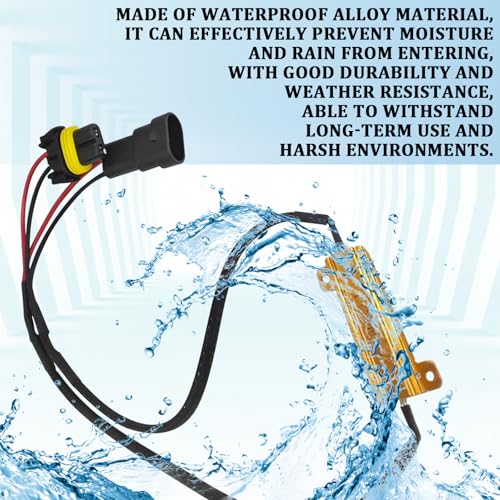 9005 9006 LED Headlight Load Resistor Kit, LED Light Canbus Decoder Anti Flicker Relay Harness Adapter, Car Bulb Resistor Error Free Decoders Warning Canceller for Turn Signal Fog Light(2PCS)
