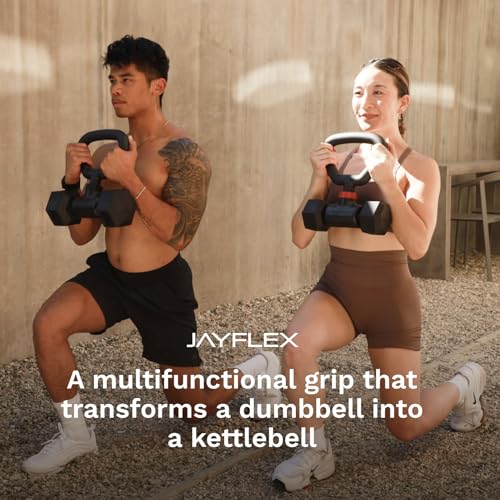 Jayflex Hyperbell Dumbbell Converter - Convert Dumbbells to Barbell Set and Kettlebell for Home Fitness - Adjustable & Up to 200 lb Capacity Weight Barbell for Weight Lifting - color: Kettlebell