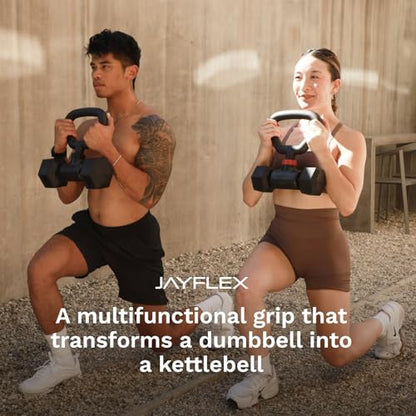 Jayflex Hyperbell Dumbbell Converter - Convert Dumbbells to Barbell Set and Kettlebell for Home Fitness - Adjustable & Up to 200 lb Capacity Weight Barbell for Weight Lifting - color: Kettlebell