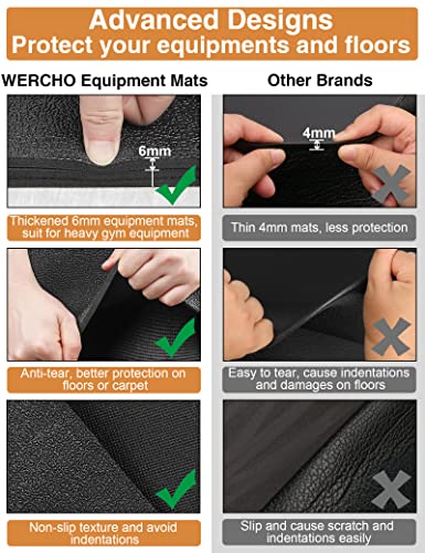 Treadmill Mat,60" x 30",6mm Thickness Exercise Equipment Mat for Carpet Hardwood Floors, Compatible with Walking Pad,Spin Bike,Elliptical Trainer,Rowing Machine