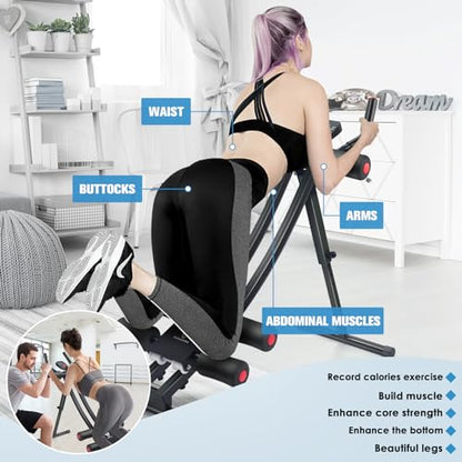 Abdominal Trainers, Adjustable AB Machine at Home or Gym for Core Strength Training, Ab Cruncher Foldable Fitness Gear for Men and Women Exercise &Workout
