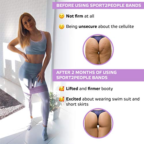 Exercise Band for Legs and Butt with Free 4-Week Booty Workout Program - Fabric Resistance Loop Bands Set for Strength Training, Home Gym, Fitness
