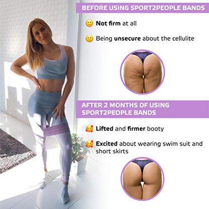 Exercise Band for Legs and Butt with Free 4-Week Booty Workout Program - Fabric Resistance Loop Bands Set for Strength Training, Home Gym, Fitness