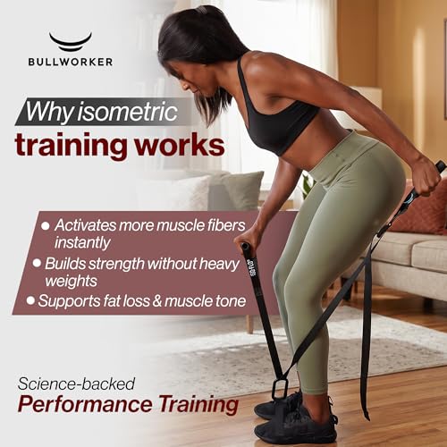 Bullworker ISO-FLO Suspension Trainer Straps, Portable Home Gym for Full Body Strength Training, Isometric Exercise Equipment and Self Resistance Band, Cable Machine for Chest, Arms, & Back Workouts