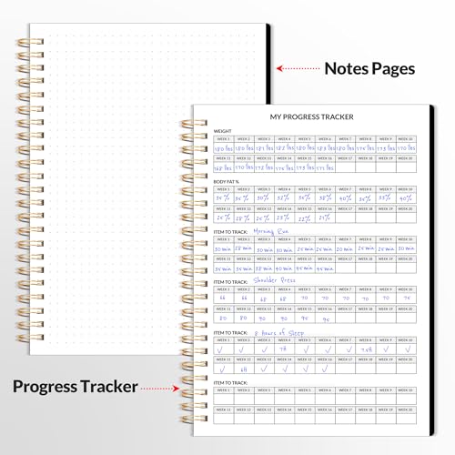 Fitness Journal Workout Planner for Women & Men, A5 (6.4" x 8.3") Workout Journal Log Book Planner Gift for Track Gym Essentials, Home Workouts, Track Progress, Achieve Wellness Goals, Black