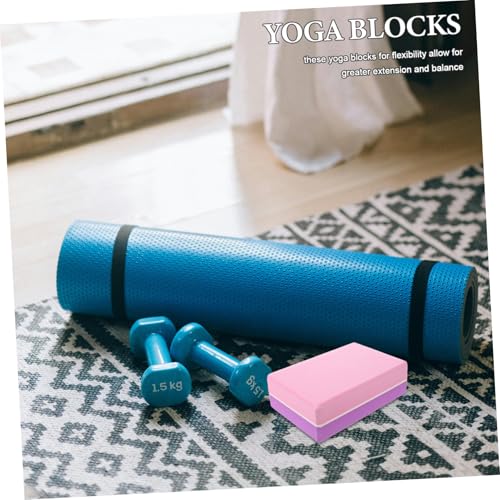 2pcs Yoga Blocks High Density Eva Foam Non-slip Surface Beveled Edges Supportive Gym Blocks for Pilates Meditation Balance Stability Beginners Workout Equipment