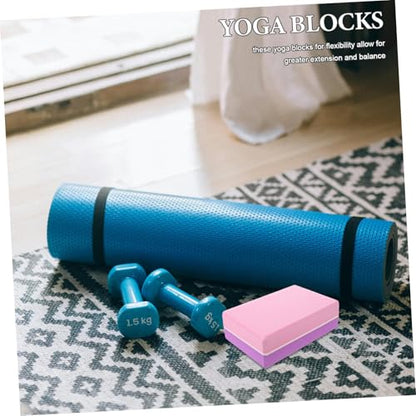 2pcs Yoga Blocks High Density Eva Foam Non-slip Surface Beveled Edges Supportive Gym Blocks for Pilates Meditation Balance Stability Beginners Workout Equipment