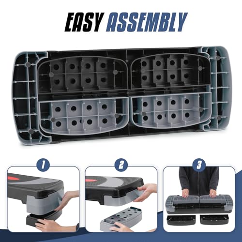 MADOG Aerobics Stepper Platform with 4/6/8 inch Height Stackable Risers