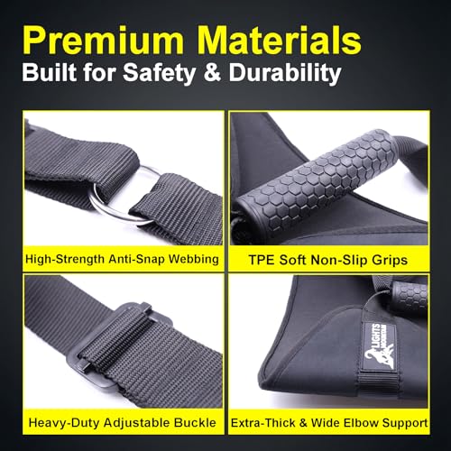 Heavy-Duty Hanging Ab Straps for Pull-Up Bar, Support for Tall Athletes, Thick Padded Arm Cradle for Core Strength & Ab Training,Compatible with Pull-Up Bars & Cable Machines
