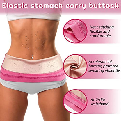 Geyoga Waist Trimmer Sweat Waist Trainer Wrap Stomach Wraps for Women Bodybuilding - color: Flesh Pink Inner, size: Medium
