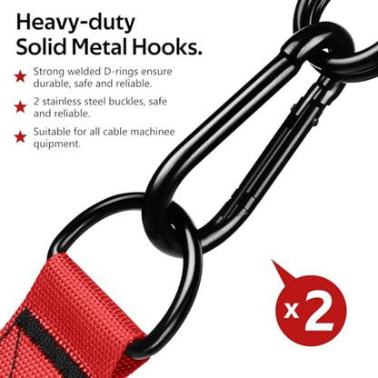 WALITO Exercise Handles, Replacement Cable Machine Attachments for Home Gym Equipment, Pulley System, Pilates, Resistance Bands, Strength Trainer, Heavy Duty Working Out Handles - color: Red