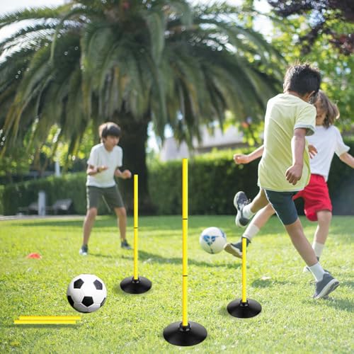 4FT Agility Poles Set Detachable Speed Training Poles Soccer Slalom Sticks with Agility Ladder and Cones