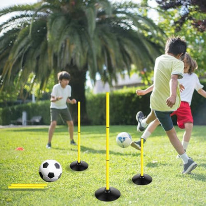 4FT Agility Poles Set Detachable Speed Training Poles Soccer Slalom Sticks with Agility Ladder and Cones