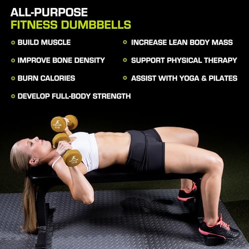 ProsourceFit Neoprene Dumbbell Coated for Non-Slip Grip - size: 11-Pound
