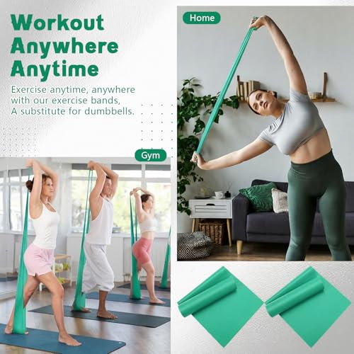 Shappy 10 Pack Resistance Bands, 5.4ft Long Exercise Band Bulk, Non-Latex Elastic Stretch Bands for Physical Therapy, Stretching, Rehab, Yoga, Pilates, Gym, Home Exercise