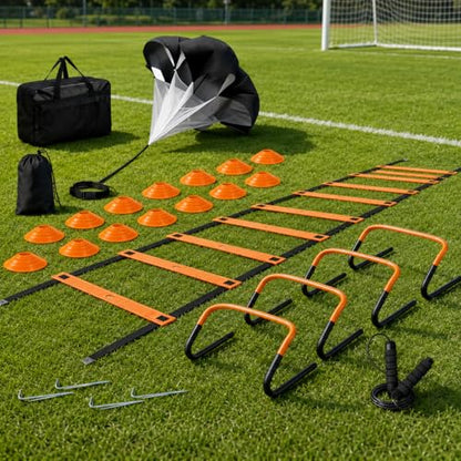 Agility Training Equipment, Speed Training Equipment, Agility Ladder Training, 12-Piece Multicolor PVC, Customizable for Football, Soccer, Basketball