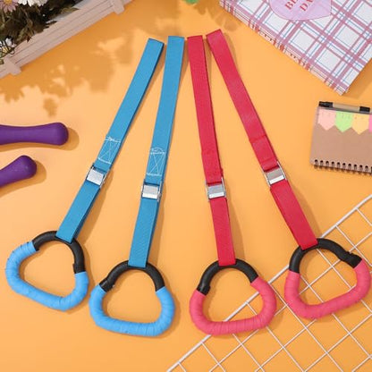 Alipis Gymnastics Rings Set of 2 Pairs with Adjustable Straps, Sturdy Indoor Pull-up Rings for Boys and, Beginner Training Equipment for Home Fitness and Muscle Building