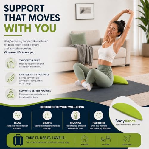 bodyVance® Upper Back Relief Device – Premium Device for Costochondritis & Tietze Syndrome, Ergonomic Back Stretcher & Posture Corrector, Trigger Point Tool for Chest, Shoulder & Back Tension