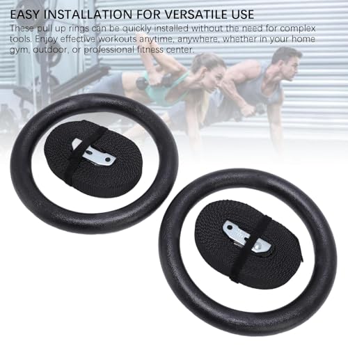 Gymnastic Rings with 15ft Straps, 300kg/660lbs Capacity, Adjustable Exercise Rings for Calisthenics, Home Gym & Outdoor Fitness Training, High Stability ABS Polyester Material