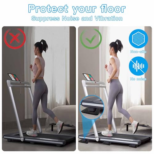 Non-Slip Treadmill Mat Pads, 4x4 Inch High Density Silicone Exercise Equipment Mat - Double-Sided Anti Vibration Pad for Treadmill, Walking Pad, Exercise Bike, Floor Protection