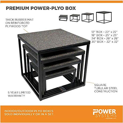 Power Systems Premium Power-Plyo Box, Black, Sold Individually - size: 18-Inch
