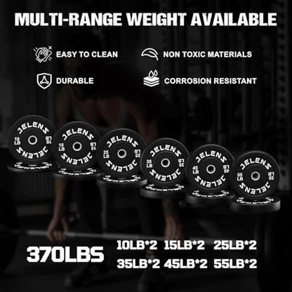 S11 Power Cage, 2000LB Multi-Function Power Rack with LAT Pulldown, Squat Rack with Adjustable Pulley System and Training Attachments, Weight Rack for Home Gym - style: 370LB Black Weights Package