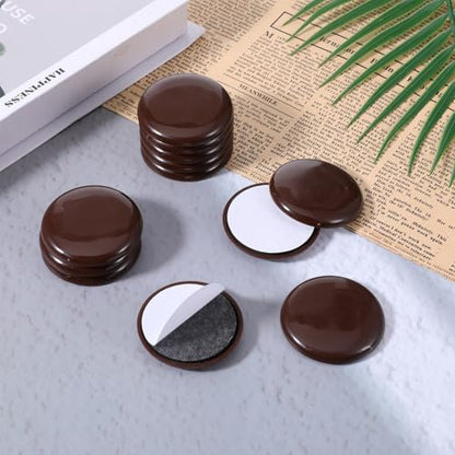 Sliders for Furniture on Hardwood Floors, 12 Pcs 2 Inch Self Adhesive Furniture Sliders, Coffee, for Carpeted Floors and Hardwoodes, Easy Moving On Carpet Or Hardwood Floor