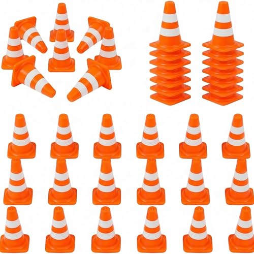 36/60/120 Pack 1 Inch Orange Mini Traffic Cones.Perfect as Construction Party Favors,Durable Small Roadblock Markers for Training Scenarios and Sports Event Setups