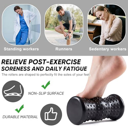 6 Pack Massage Ball & Foot Roller with Spiky Lacrosse Peanut Massage Roller for Muscle Foot Arch Pain Deep Tissue Relieve Plantar Fasciitis
