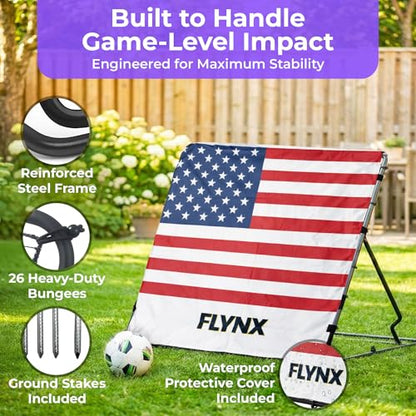 Baseball Rebounder Net 4 x 4.5 ft, Pitch Back Net with 3 Adjustable Angles, Heavy-Duty Steel Frame, 36-Ply Net, Stable Training Net for Baseball, Volleyball, Softball Fielding Practice