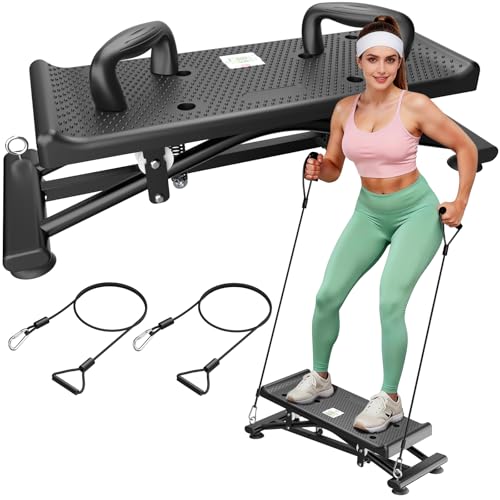 Balance Board for Adults, Rocking Stepper with Resistance Bands, 300LBS Portable Wobble Board, Quiet Side to Side Ski Simulator Trainer Exercise Machine for Home Gym Core Workout - color: Multi Board_Black