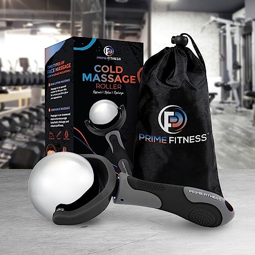 Cold Massage Roller Ball | Cold Therapy | Ice Roller Ball with Handle | cryo Stick | Relieve Muscle Pain (Black)